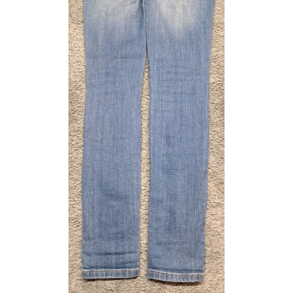Kancan Jeans Womens Sz 25 Skinny Ankle Denim Blue Stretch Distressed Whiskers - Picture 9 of 10